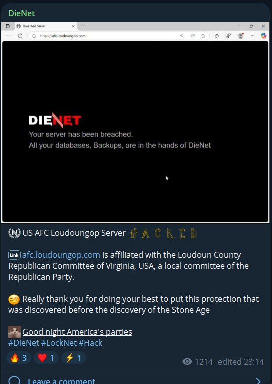 劳登县共和党委员会涉嫌数据外泄-xLab 威胁情报