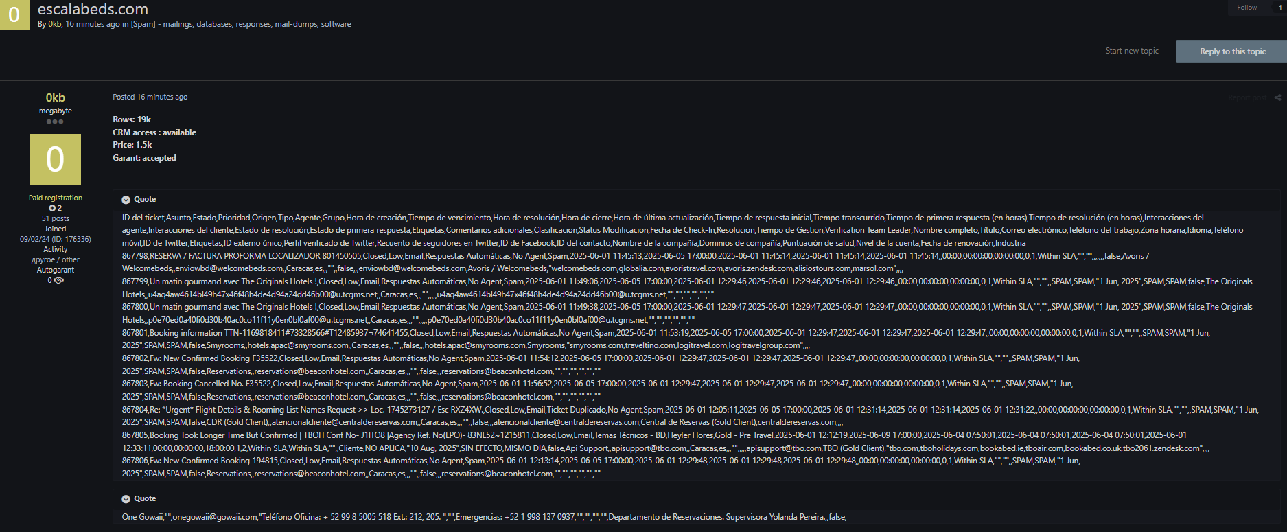 涉嫌出售Escalabeds的数据-xLab 威胁情报