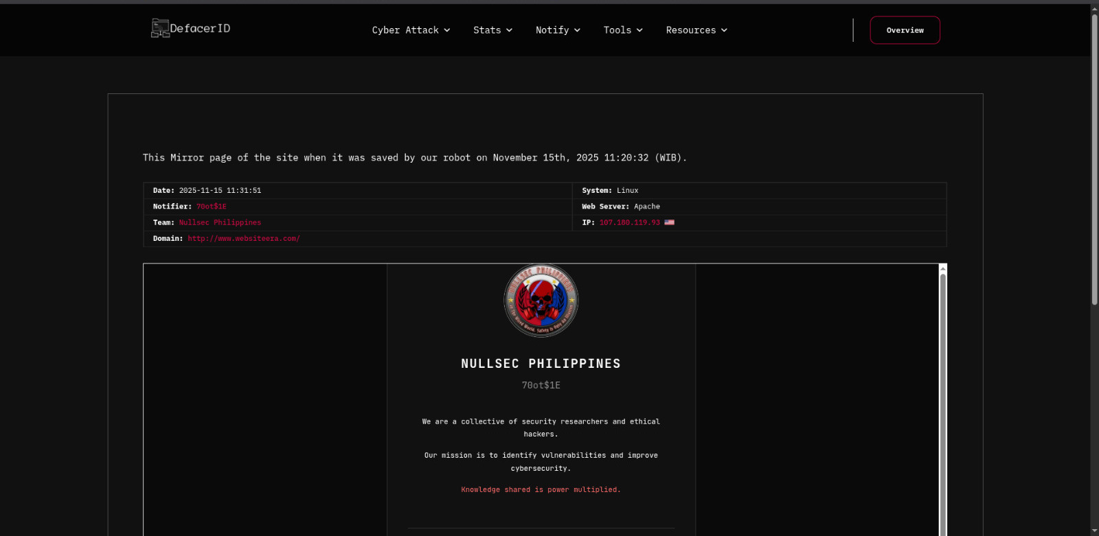 Nullsec菲律宾团队瞄准网站网站时代-xLab 威胁情报