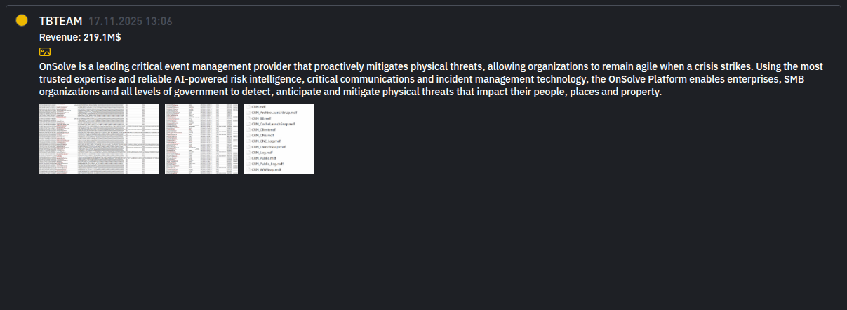 OnSolve成为INC RANSOM勒索软件的受害者-xLab 威胁情报