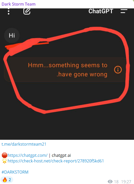 Dark Storm Team瞄准Chatgpt网站-xLab 威胁情报