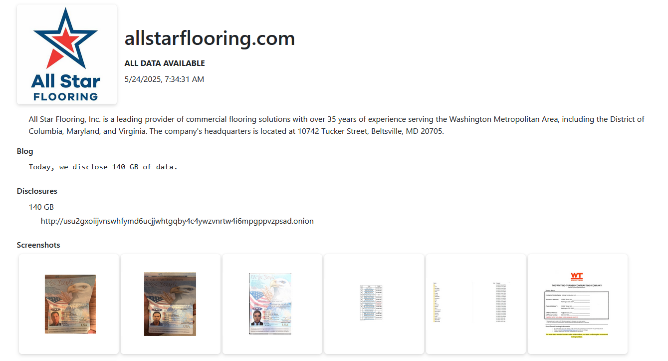 Inc.全明星地板成为EMBARGO勒索软件的受害者-xLab 威胁情报