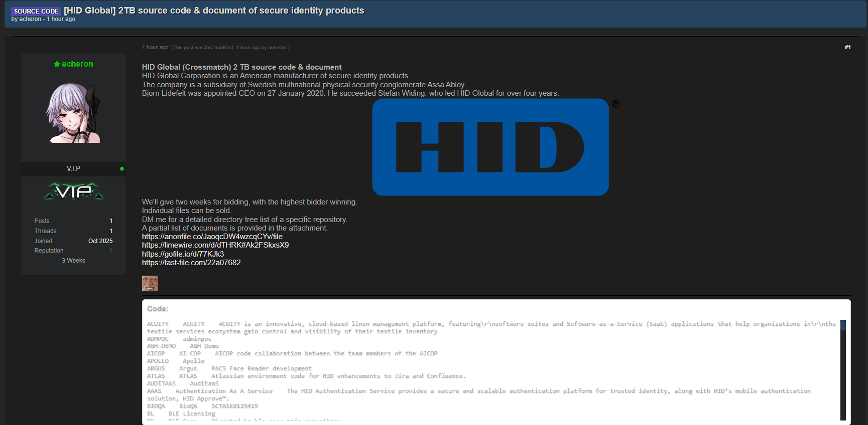 HID涉嫌数据外泄-xLab 威胁情报