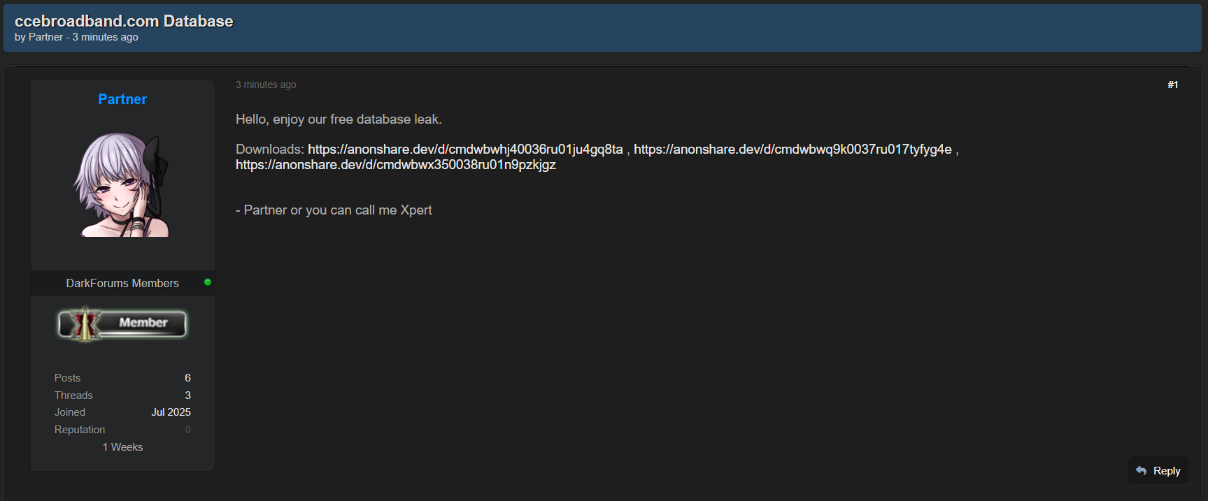 Cyber城市至尊品牌私人有限公司涉嫌数据外泄-xLab 威胁情报