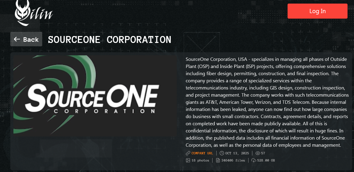 SourceOne Corp.成为Qilin勒索软件的受害者-xLab 威胁情报