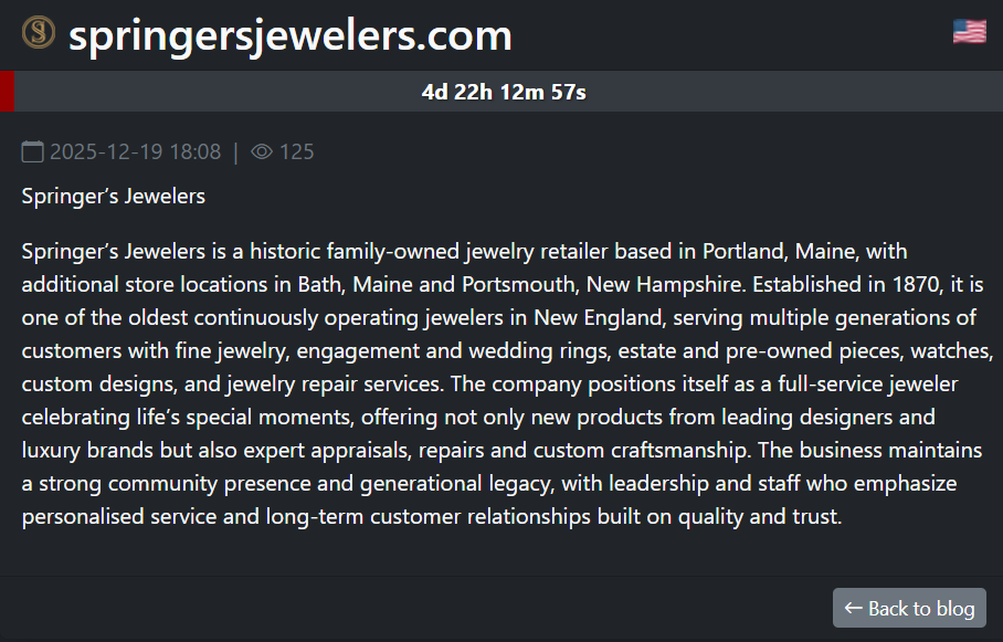 Springer’s Jewelers victim落入SAFEPAY勒索软件手中-xLab 威胁情报