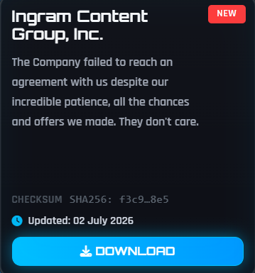 Alleged data breach of ingram content group, inc-xLab 威胁情报