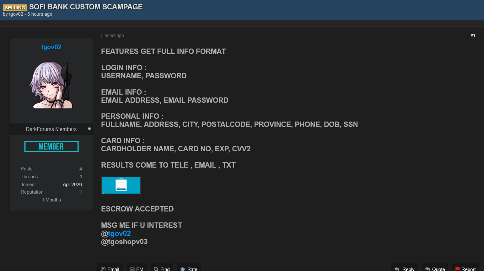 Alleged data breach of SoFi-xLab 威胁情报