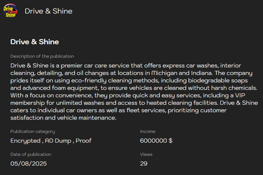 Drive&Shine成为LYNX勒索软件的受害者-xLab 威胁情报