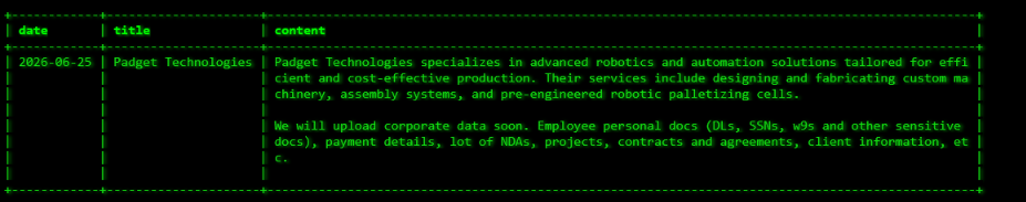 Padget Technologies Inc falls victim to akira ransomware-xLab 威胁情报