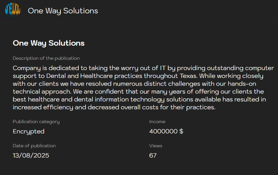 One之路解决方案成为Sinobi勒索软件的受害者-xLab 威胁情报