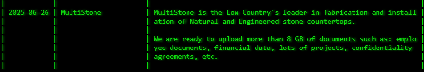 INC.Multistone Enterprises成为akira勒索软件的受害者-xLab 威胁情报