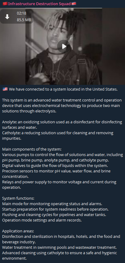 涉嫌未经授权进入水处理控制美国System-xLab 威胁情报