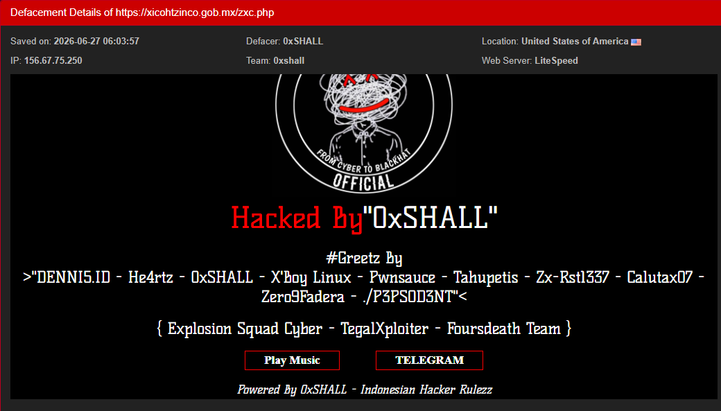 0xSHALL targets the website of xicohtzinco.gob.mx-xLab 威胁情报