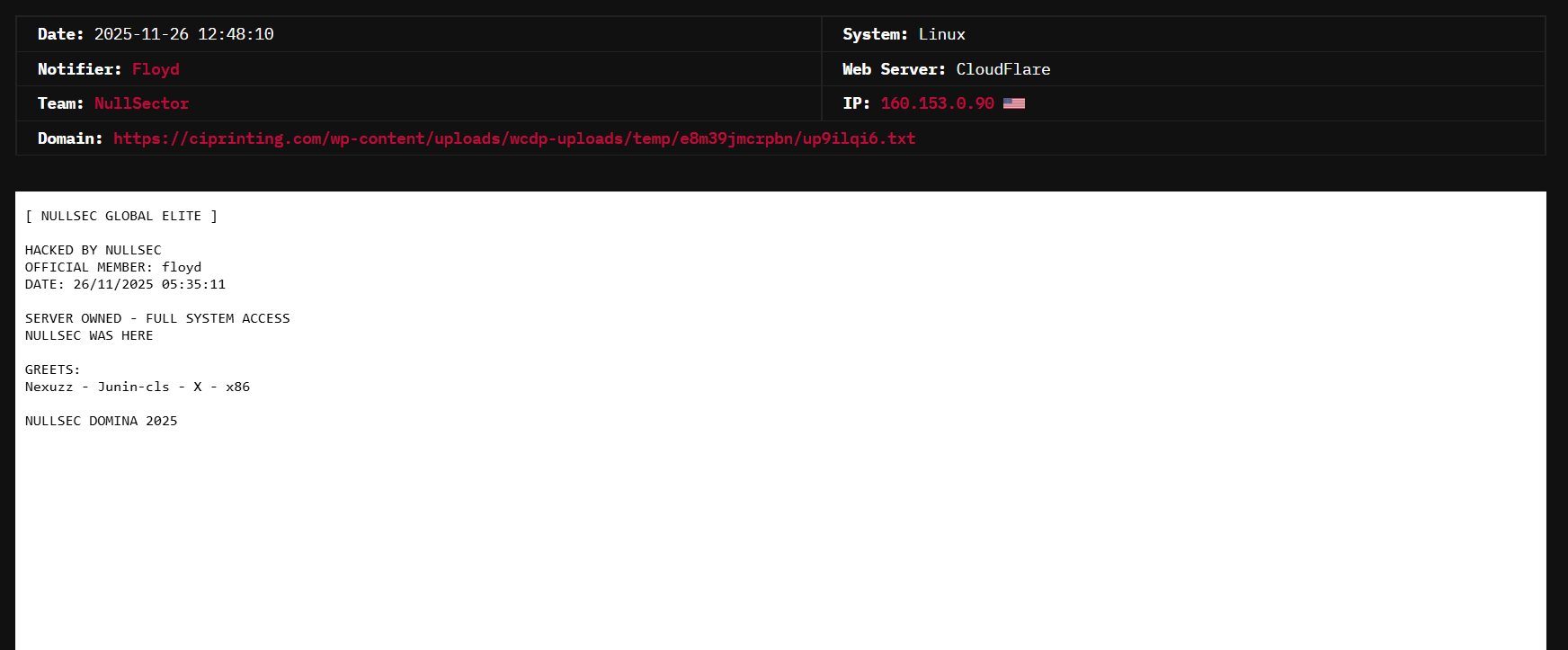 NullSector瞄准社区影响印刷网站-xLab 威胁情报