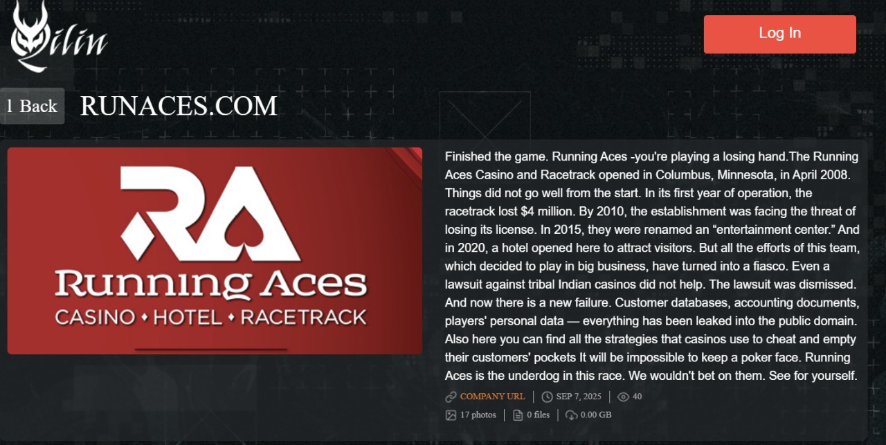 Running Aces赌场、酒店和赛马场成为Qilin勒索软件的受害者-xLab 威胁情报