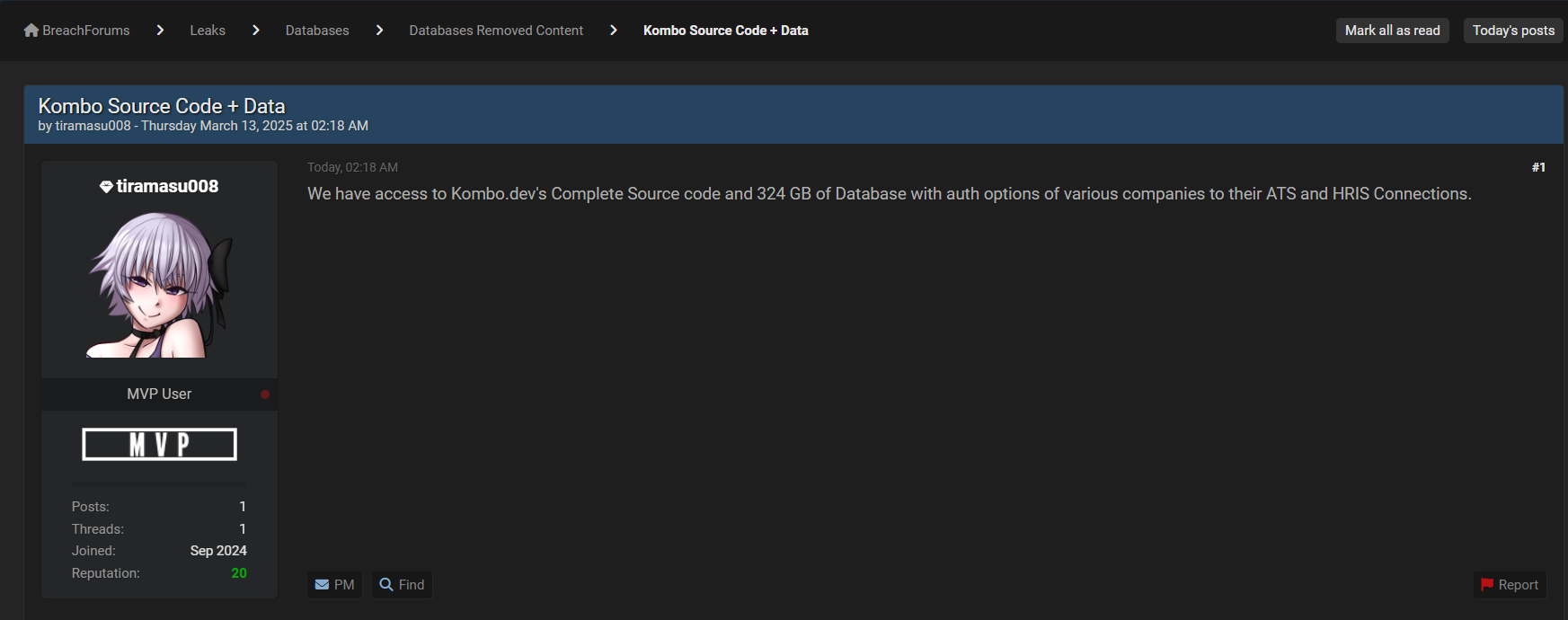 Kombo涉嫌数据泄漏-xLab 威胁情报