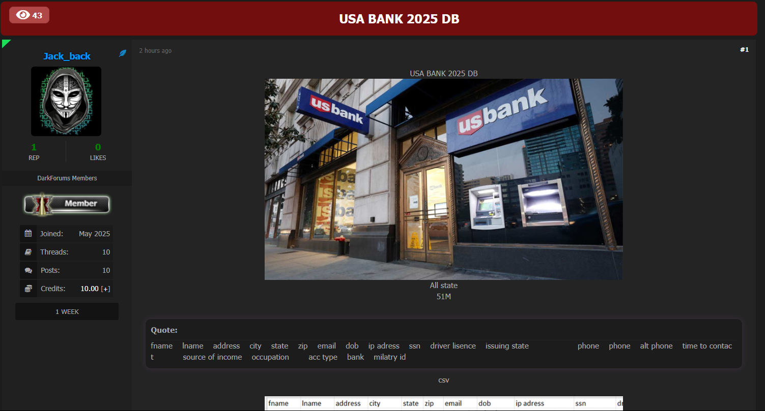 美国银行涉嫌数据外泄-xLab 威胁情报