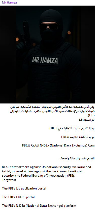 哈姆扎先生的目标是联邦调查局的国家数据Exchange（N-DEx）system网站-xLab 威胁情报