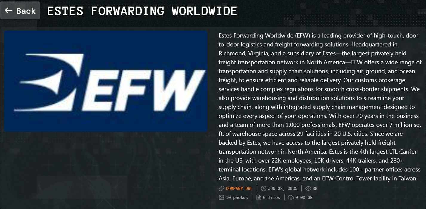 Estes Forwarding Worldwide成为Qilin勒索软件的受害者-xLab 威胁情报