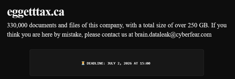 Eggett Tax Services falls victim to Brain Cipher Ransomware-xLab 威胁情报