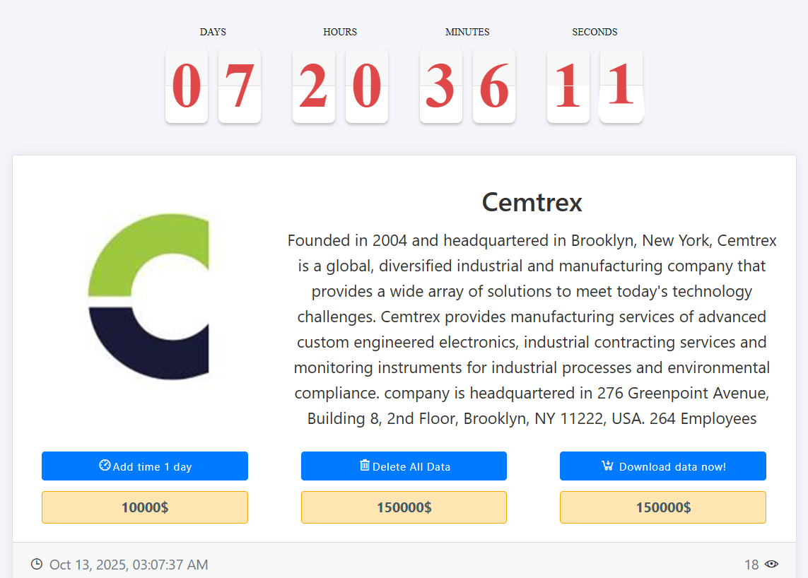 Cemtrex Inc.成为MEDUSA勒索软件的受害者-xLab 威胁情报