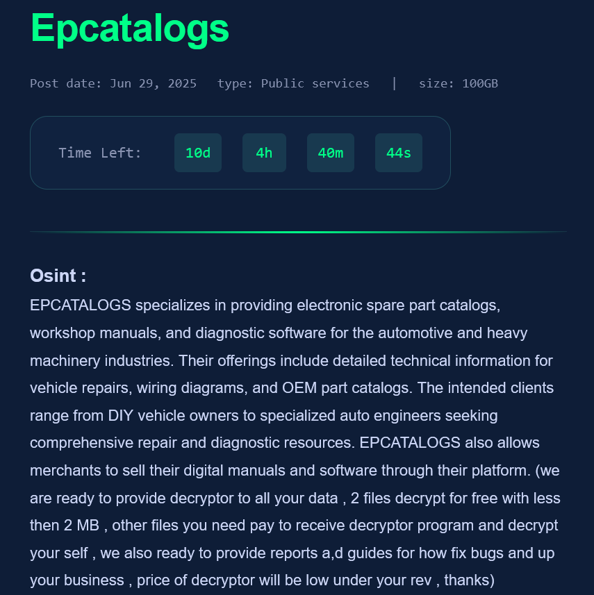 EPCATALOGS成为Nova勒索软件的受害者-xLab 威胁情报