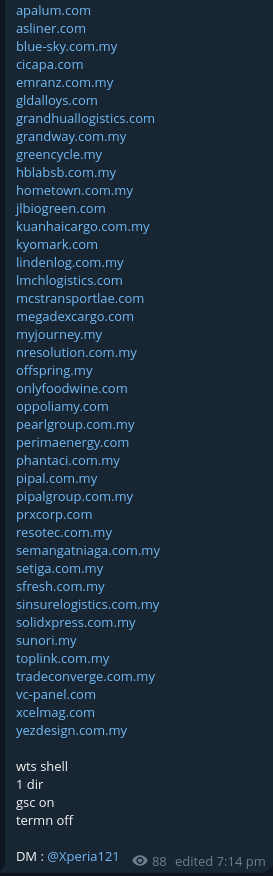 Alleged leak of webshell access to Apalum-xLab 威胁情报