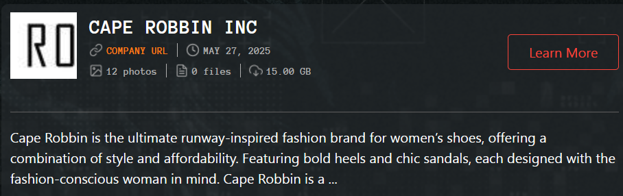 Cape Robbin Inc成为Qilin勒索软件的受害者-xLab 威胁情报