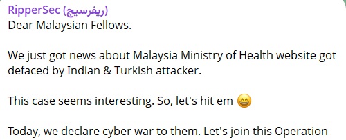 RipperSec claims to target Malaysia-xLab 威胁情报