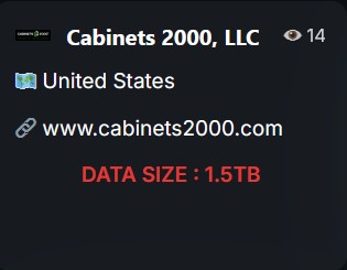Cabinets 2000,LLC成为BlackShrantac勒索软件的受害者-xLab 威胁情报
