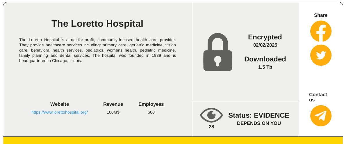 洛雷托医院成为Ransomhouse勒索软件的受害者-xLab 威胁情报
