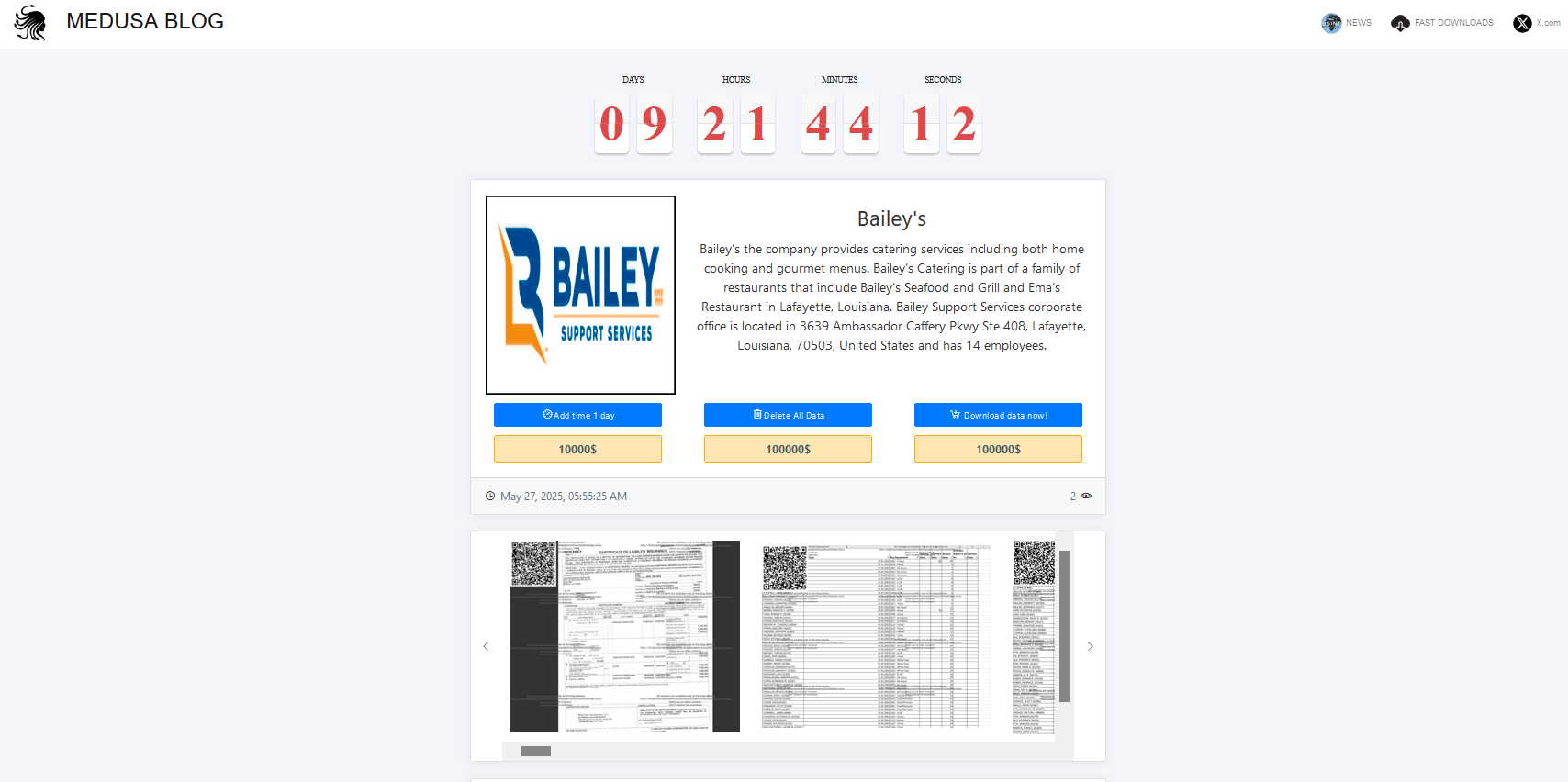Bailey Support Services成为MEDUSA勒索软件的受害者-xLab 威胁情报