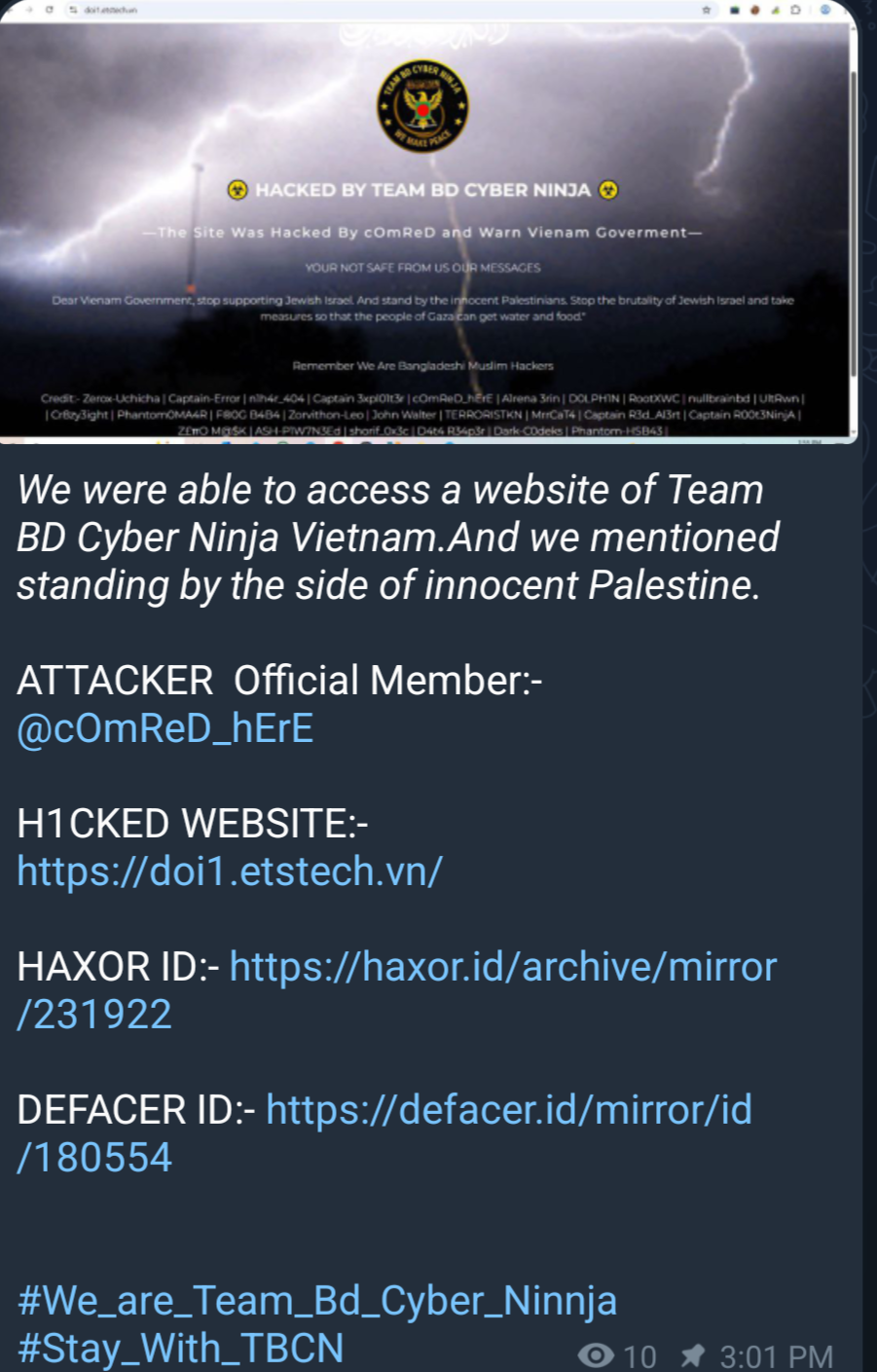 TEAM BD CYBER NINJA瞄准ETS Tech网站-xLab 威胁情报