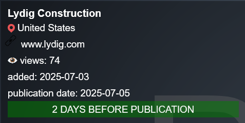 Lydig Construction成为PLAY勒索软件的受害者-xLab 威胁情报