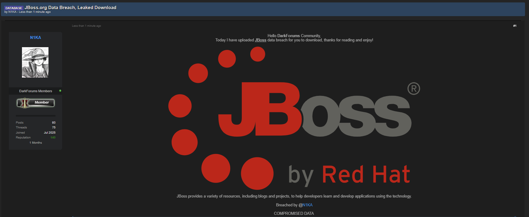 JBoss.org涉嫌数据泄露-xLab 威胁情报