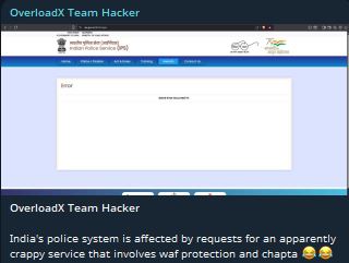 OverloadX团队黑客瞄准印度警察局(IPS)-xLab 威胁情报