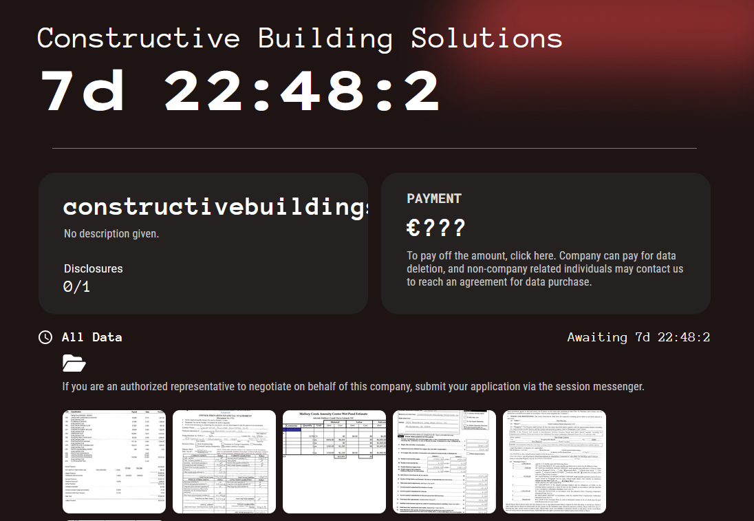 建设性建筑解决方案有限责任公司成为Kill Security勒索软件的受害者-xLab 威胁情报