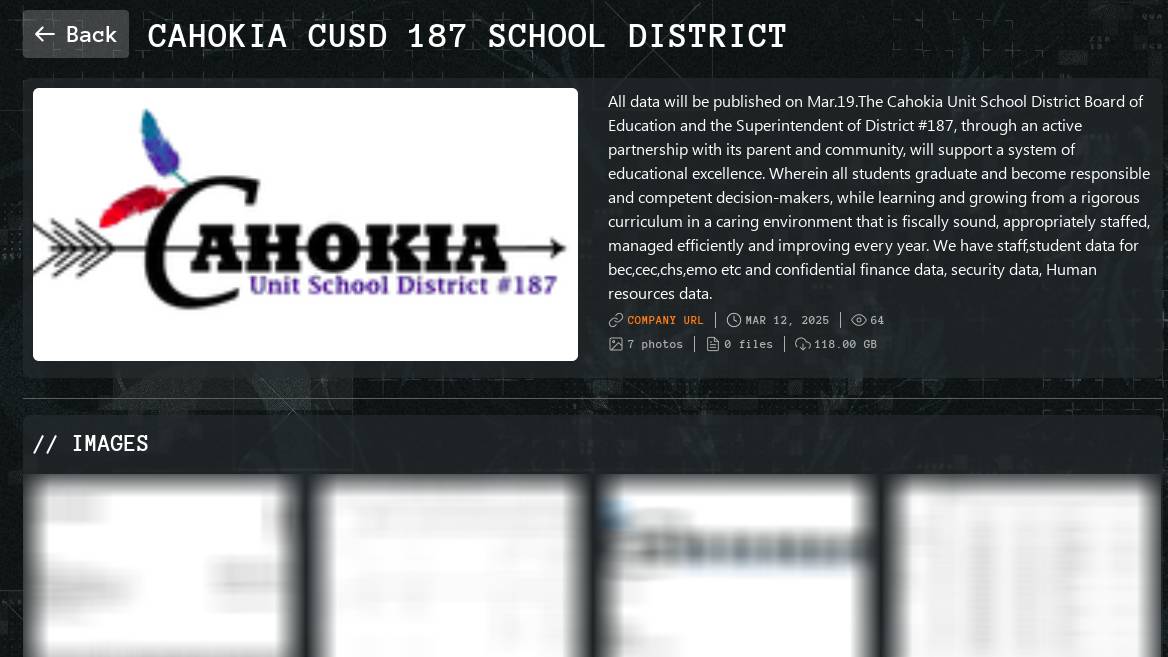 Cahokia Unit学区#187成为Qilin勒索软件的受害者-xLab 威胁情报