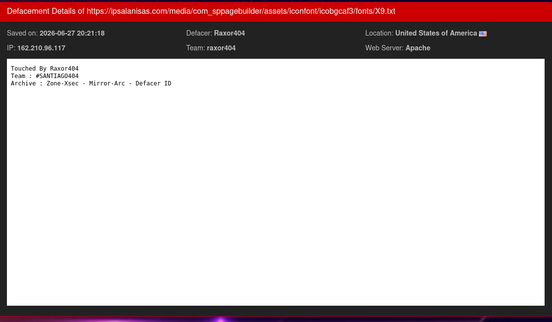 Raxor404 targets the website of Alani-xLab 威胁情报