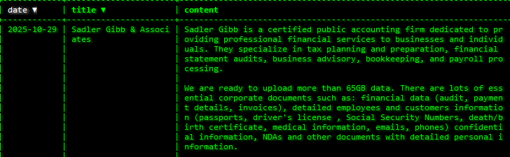 Sadler，Gibb&Associates，LLC成为Akira勒索软件的受害者-xLab 威胁情报