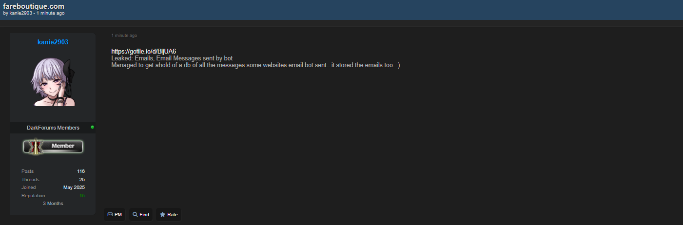 Fare Boutique涉嫌数据泄露-xLab 威胁情报