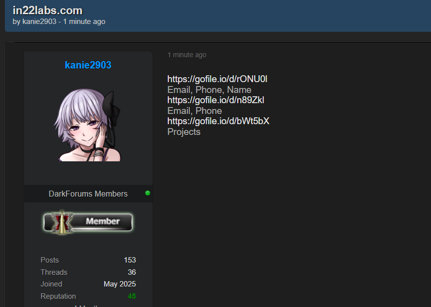 In22实验室涉嫌数据外泄-xLab 威胁情报