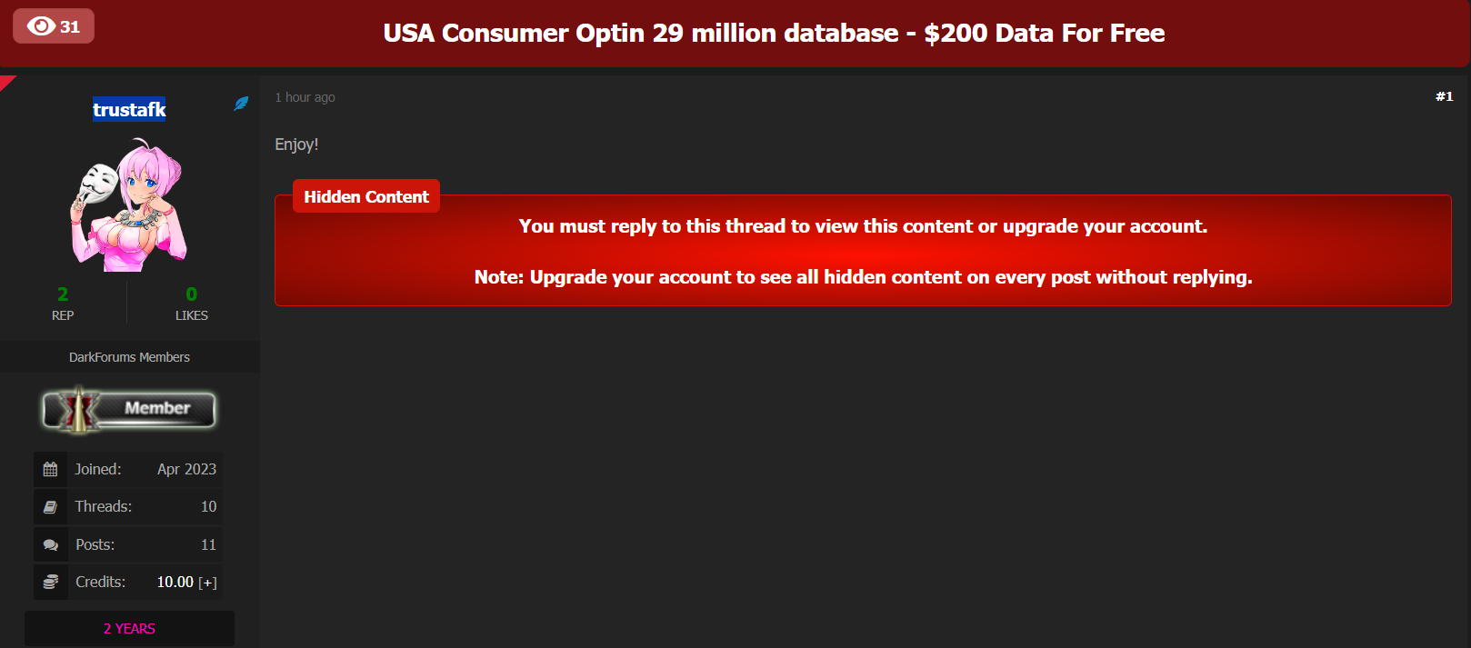 涉嫌数据泄露美国2900万条消费者记录-xLab 威胁情报