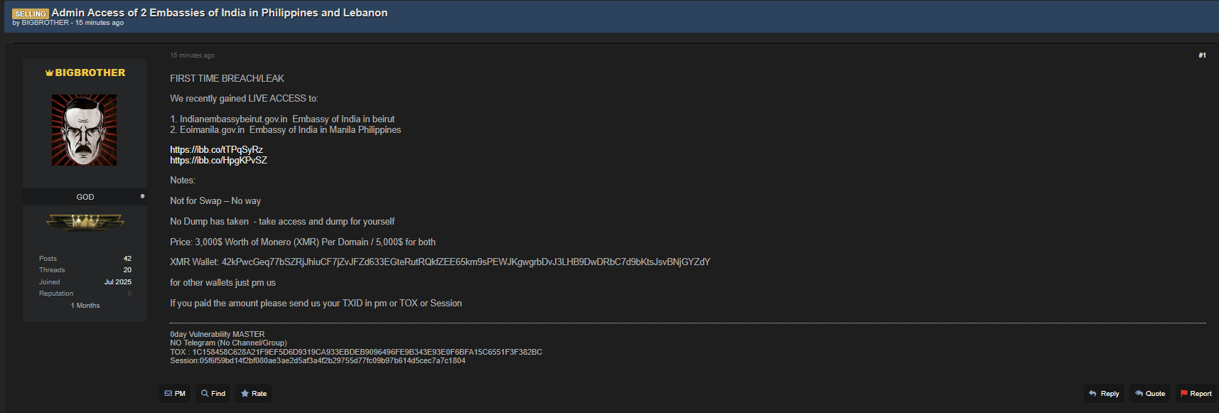 据称向印度驻贝鲁特大使馆出售使用权-xLab 威胁情报