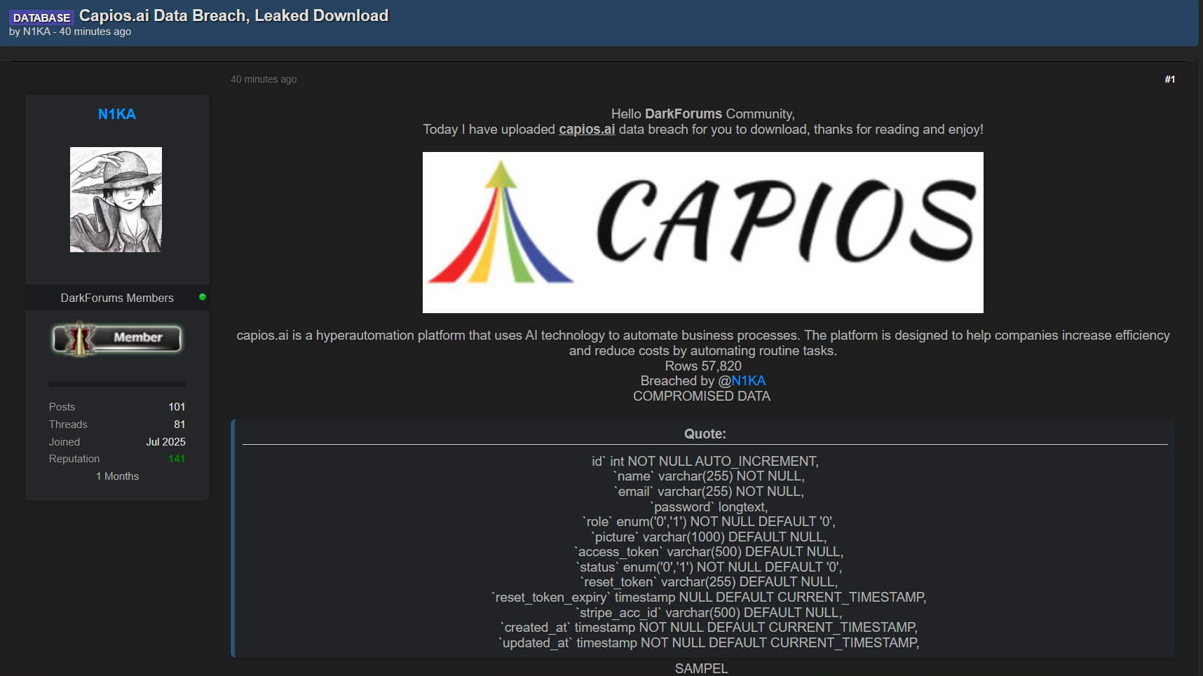 Capios涉嫌数据外泄-xLab 威胁情报