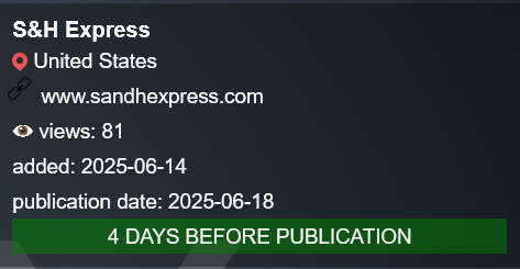 S&H Express Inc成为PLAY勒索软件的受害者-xLab 威胁情报
