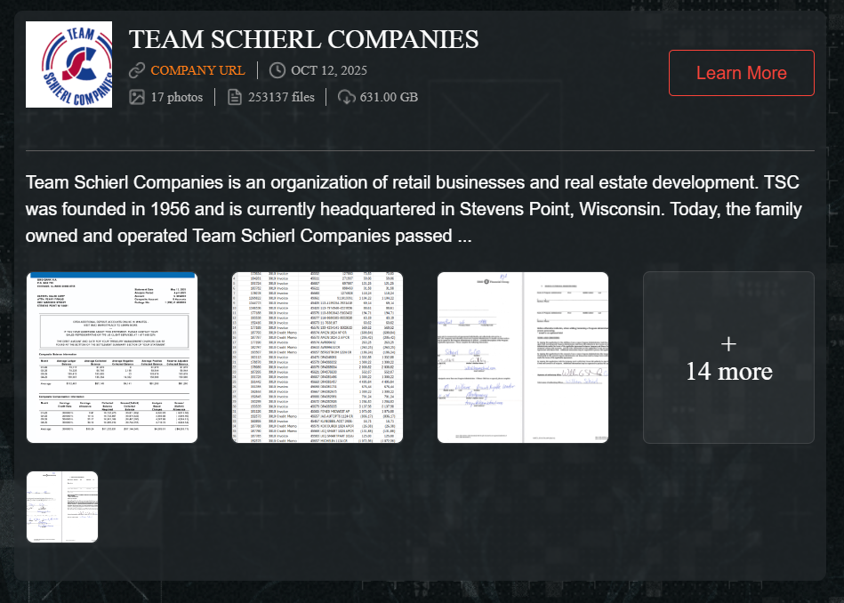 Team Schierl Companies成为Qilin勒索软件的受害者-xLab 威胁情报