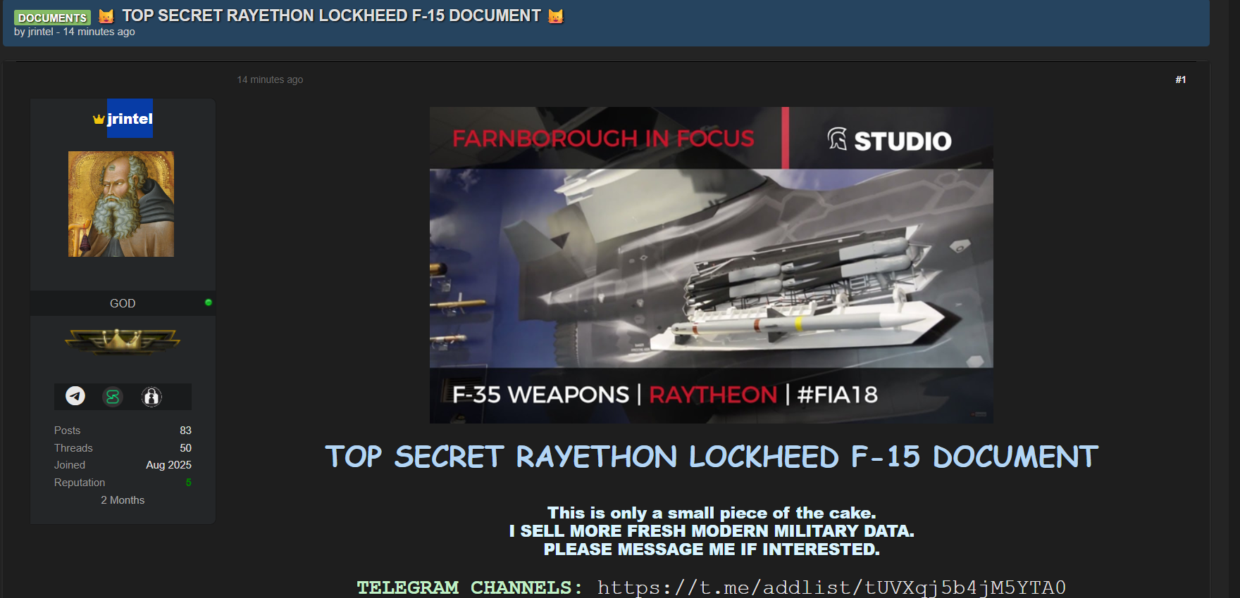 据称泄露绝密雷松洛克希德F-15文件-xLab 威胁情报