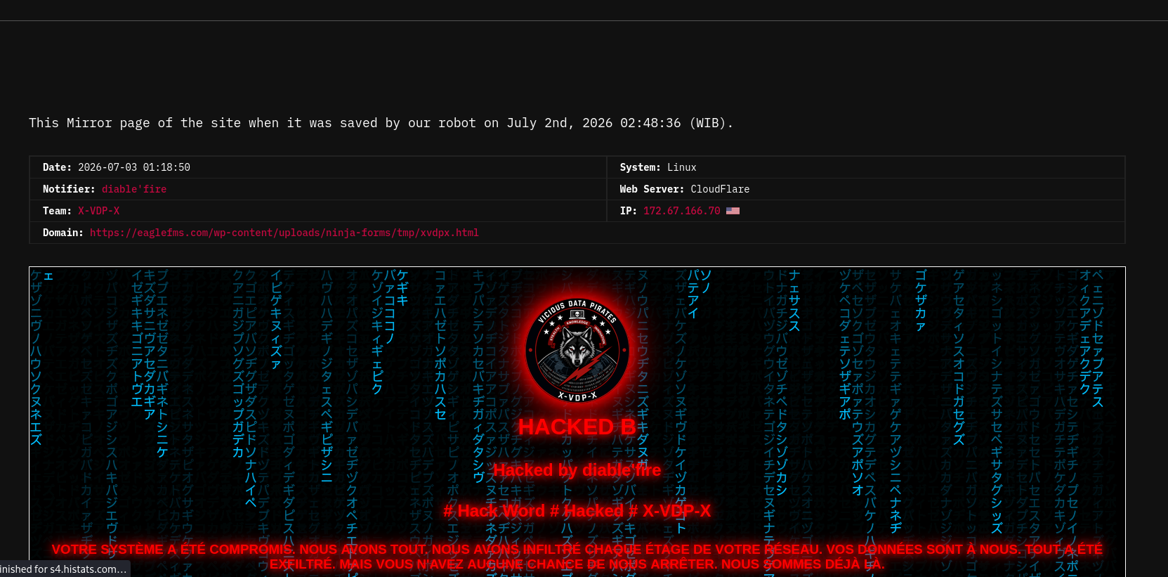 diable'fire targets the website of Eagle Financial Management Services-xLab 威胁情报